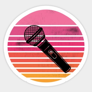 Old School Microphone Sunset Sticker